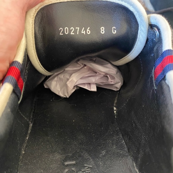 Gucci Low Top Leather and Suede Black Lace Sneakers Size 8 - Picture 9 of 10